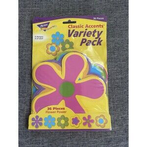 Trend Classic Accents Flower Power 36 Pieces 6 Each Of 6 Designs 6 in